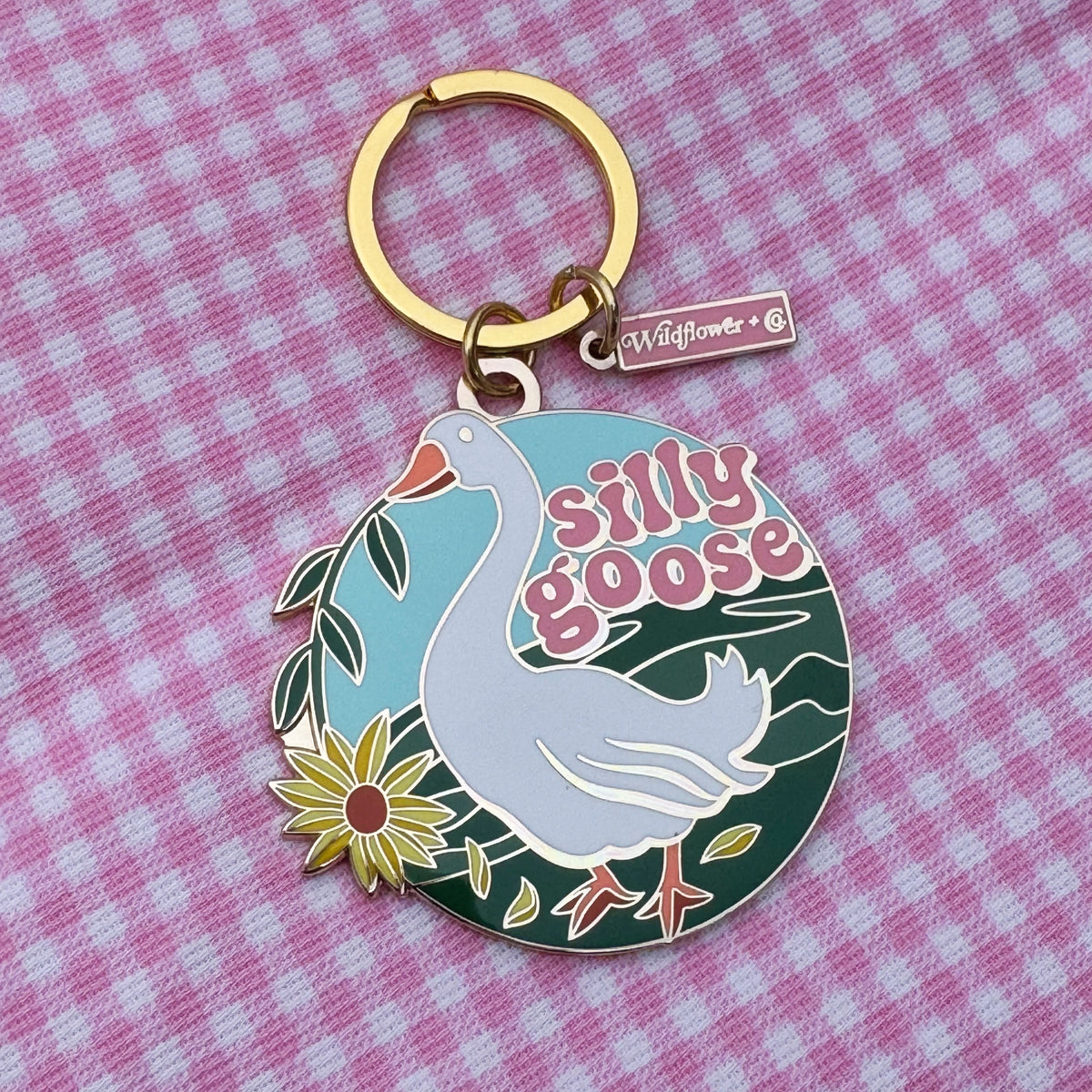 Silly Goose Enamel Keychain