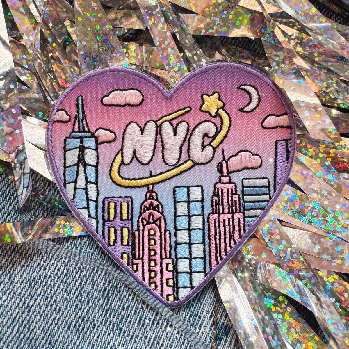 NYC Skyline Embroidered Iron On Patch