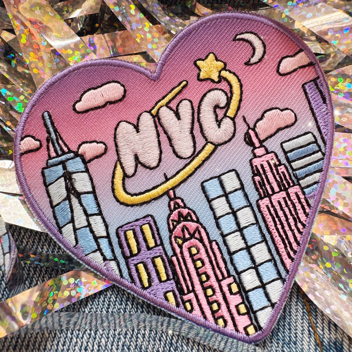 NYC Skyline Embroidered Iron On Patch