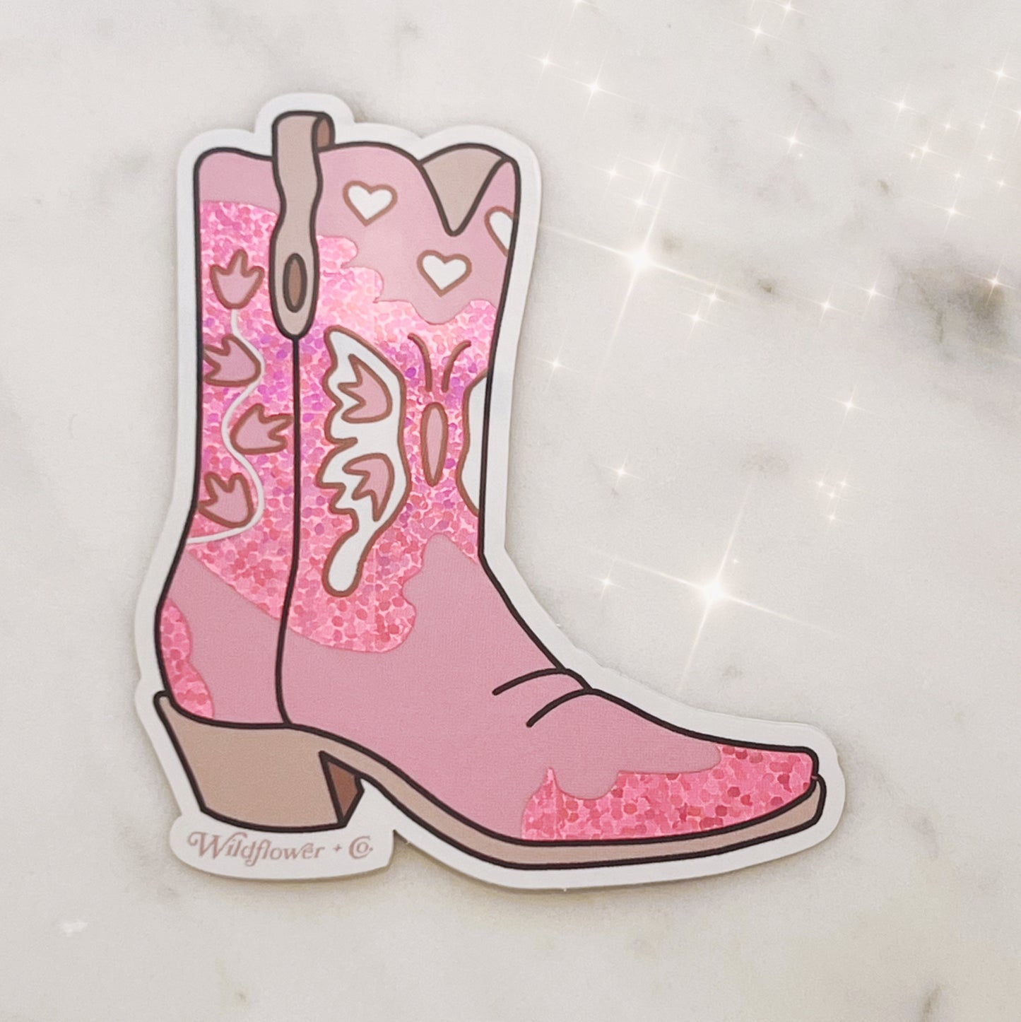 Pink Cowgirl Boot Sticker