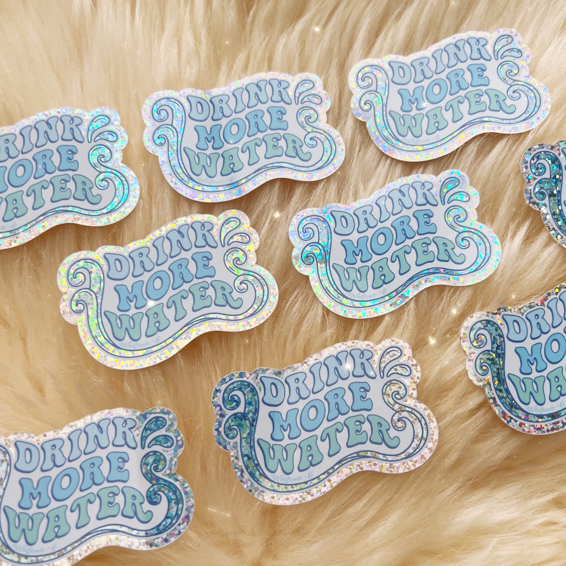 PC00166-MLT-OS Drink More Water Sticker - Wildflower + Co group