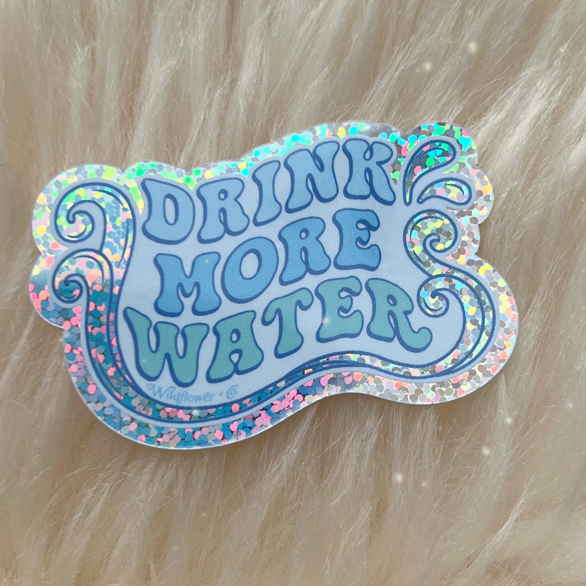 PC00166-MLT-OS Drink More Water Sticker - Wildflower + Co fur