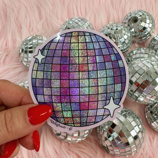 PC00170-MLT-OS - Disco Ball Glitter Sticker - Water Bottle Laptop Stickers - Gifts - Wildflower + Co (1)