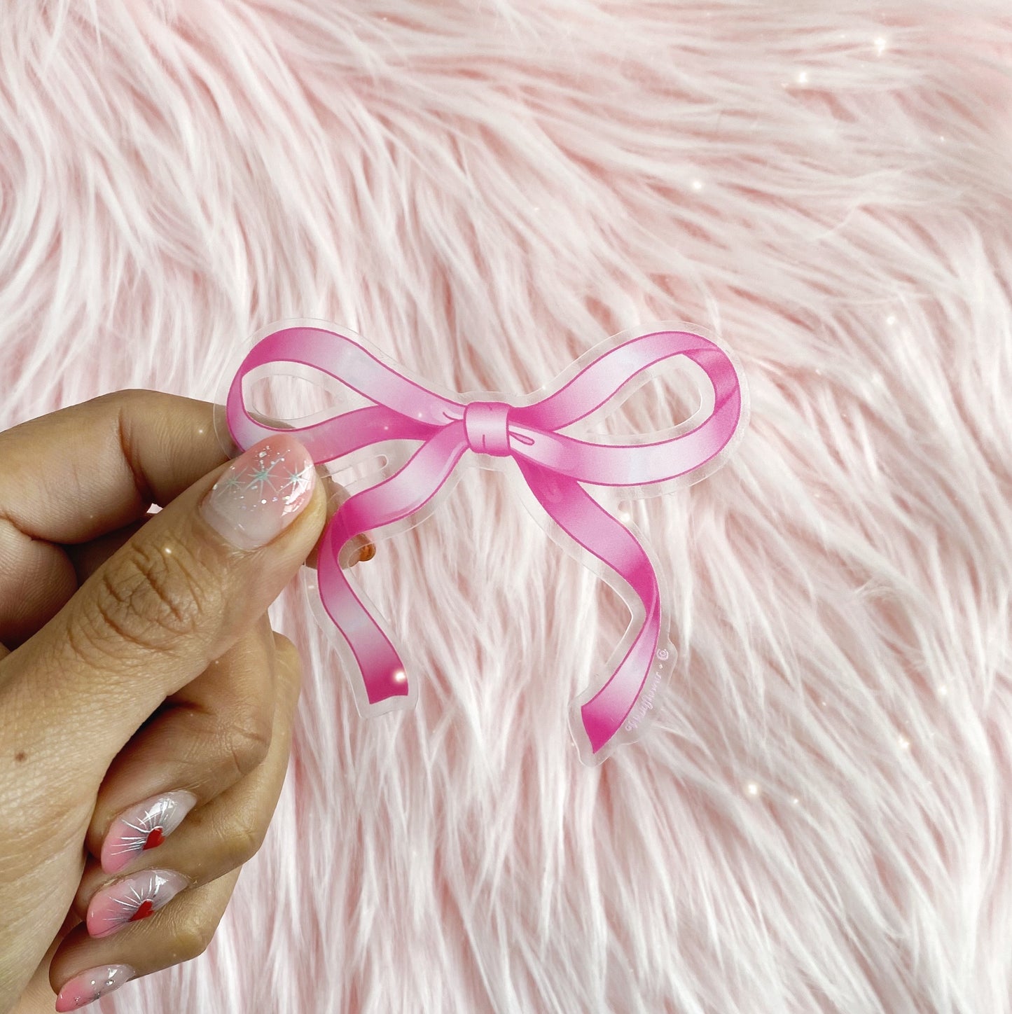 PC00178-CLR-OS - Bow Sticker, Clear - Wildflower + Co (2) fur