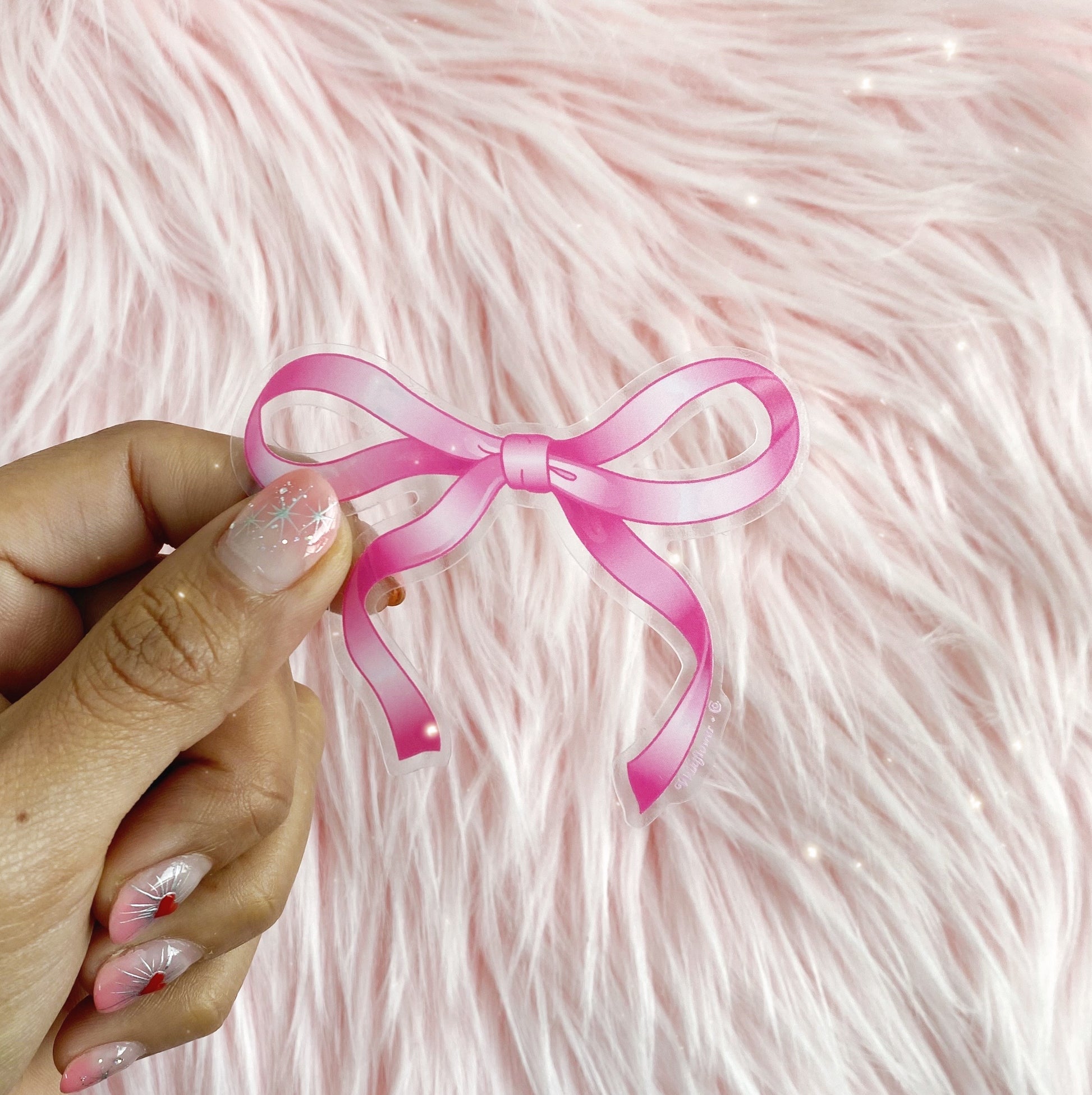 PC00178-CLR-OS - Bow Sticker, Clear - Wildflower + Co (2) fur