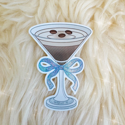 PC00184-MLT-OS - Espresso Martini Sticker - Water Bottle Laptop Vinyl Stickers - Espresso Martini Accessories - Cute DIY - Wildflower + Co