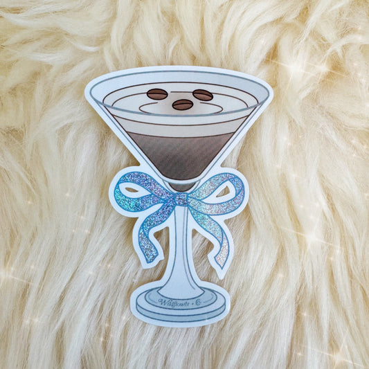 PC00184-MLT-OS - Espresso Martini Sticker - Water Bottle Laptop Vinyl Stickers - Espresso Martini Accessories - Cute DIY - Wildflower + Co