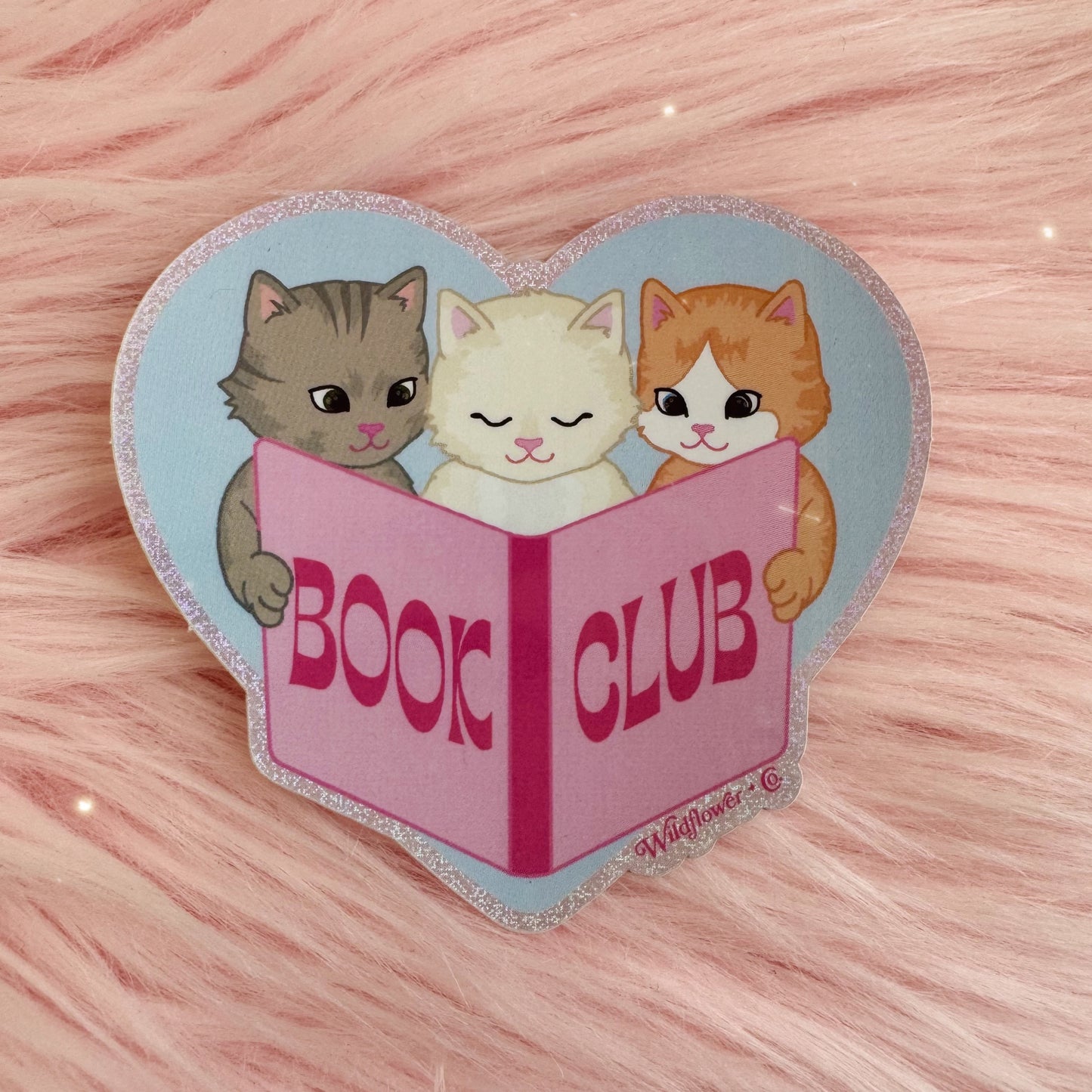 Cat Book Club Sticker