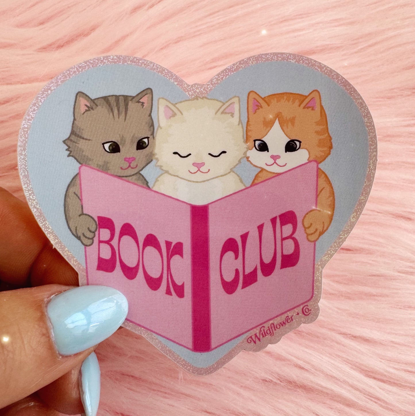 Cat Book Club Sticker