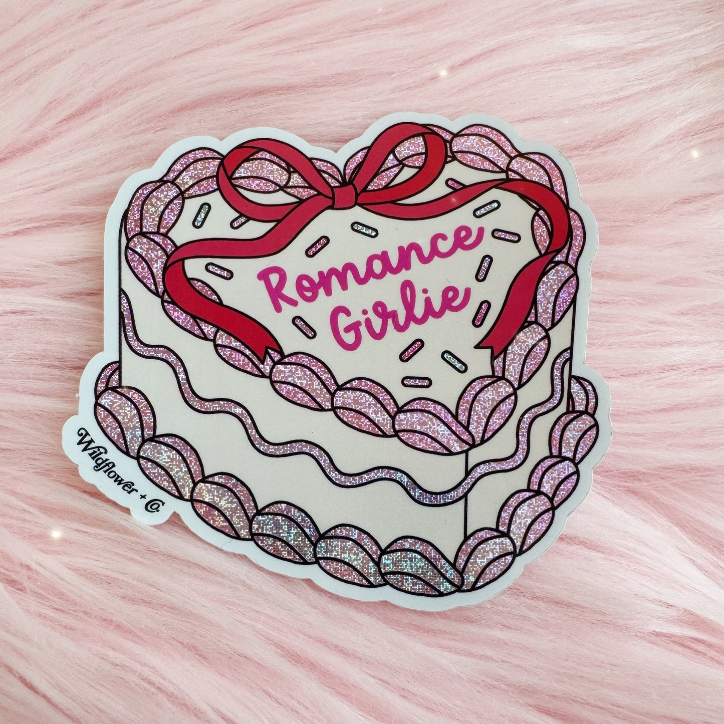 Romance Girlie Heart Cake Sticker