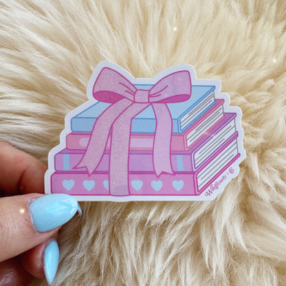 Tied with a Bow Book Stack Sticker