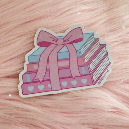 Tied with a Bow Book Stack Sticker
