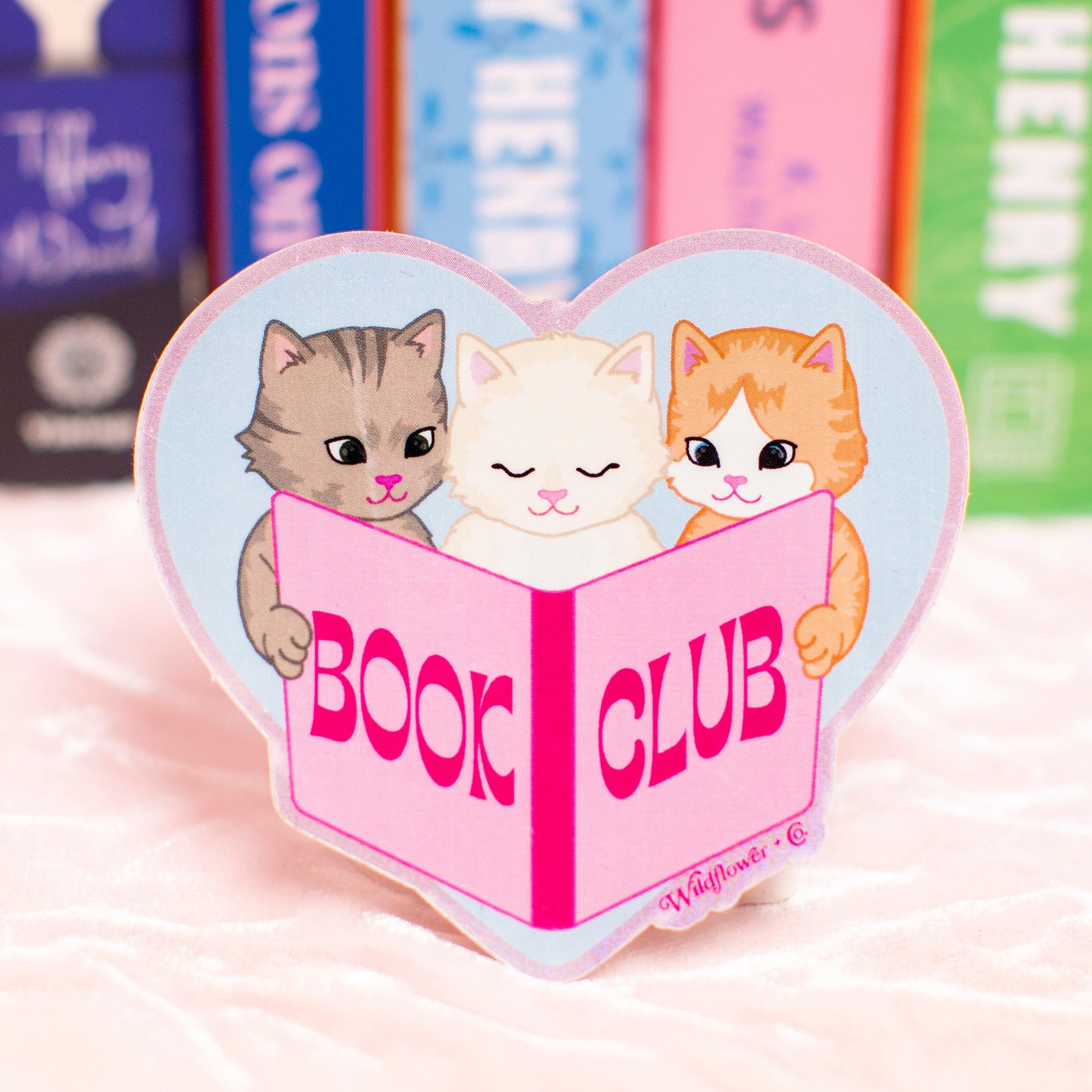 Cat Book Club Sticker – WildflowerCoShop