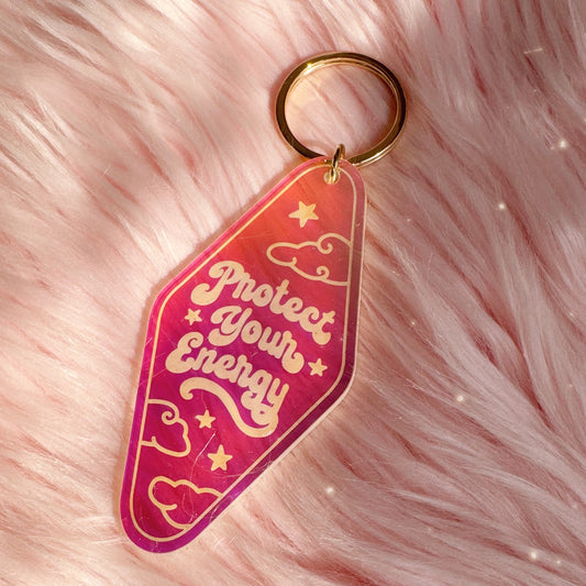 Protect Your Energy Iridescent Motel Keychain