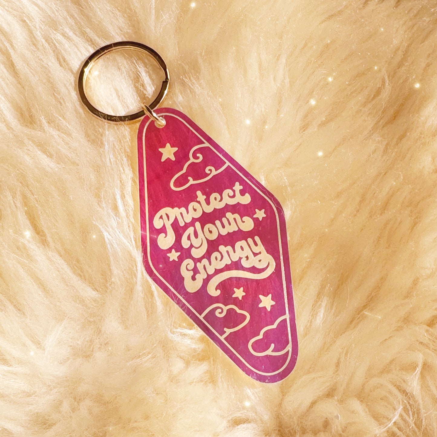 Protect Your Energy Iridescent Motel Keychain