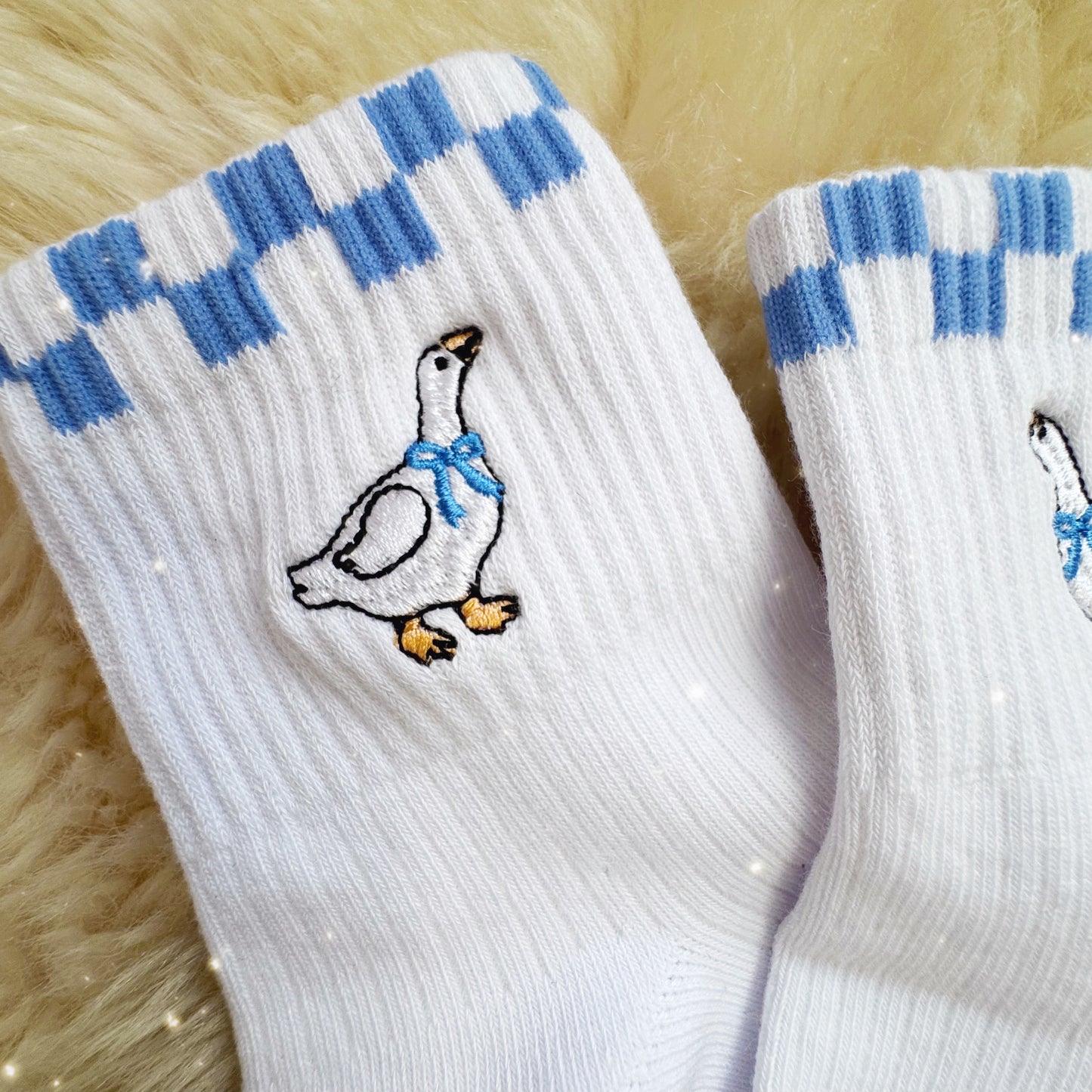 Silly Goose Embroidered Socks