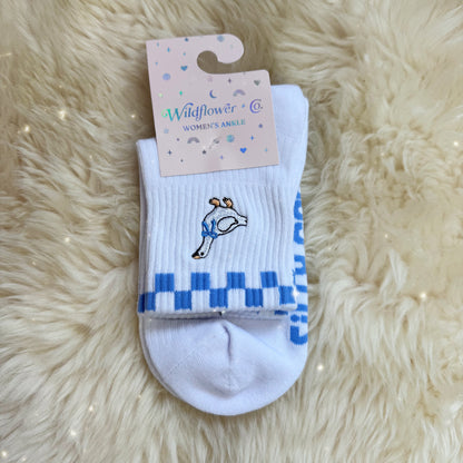 Silly Goose Embroidered Socks