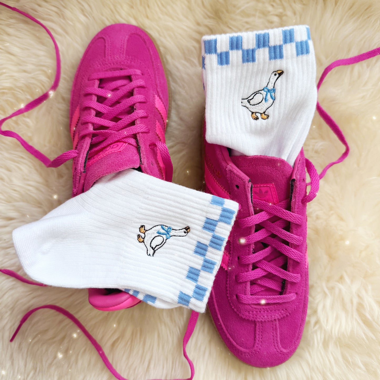 Silly Goose Embroidered Socks