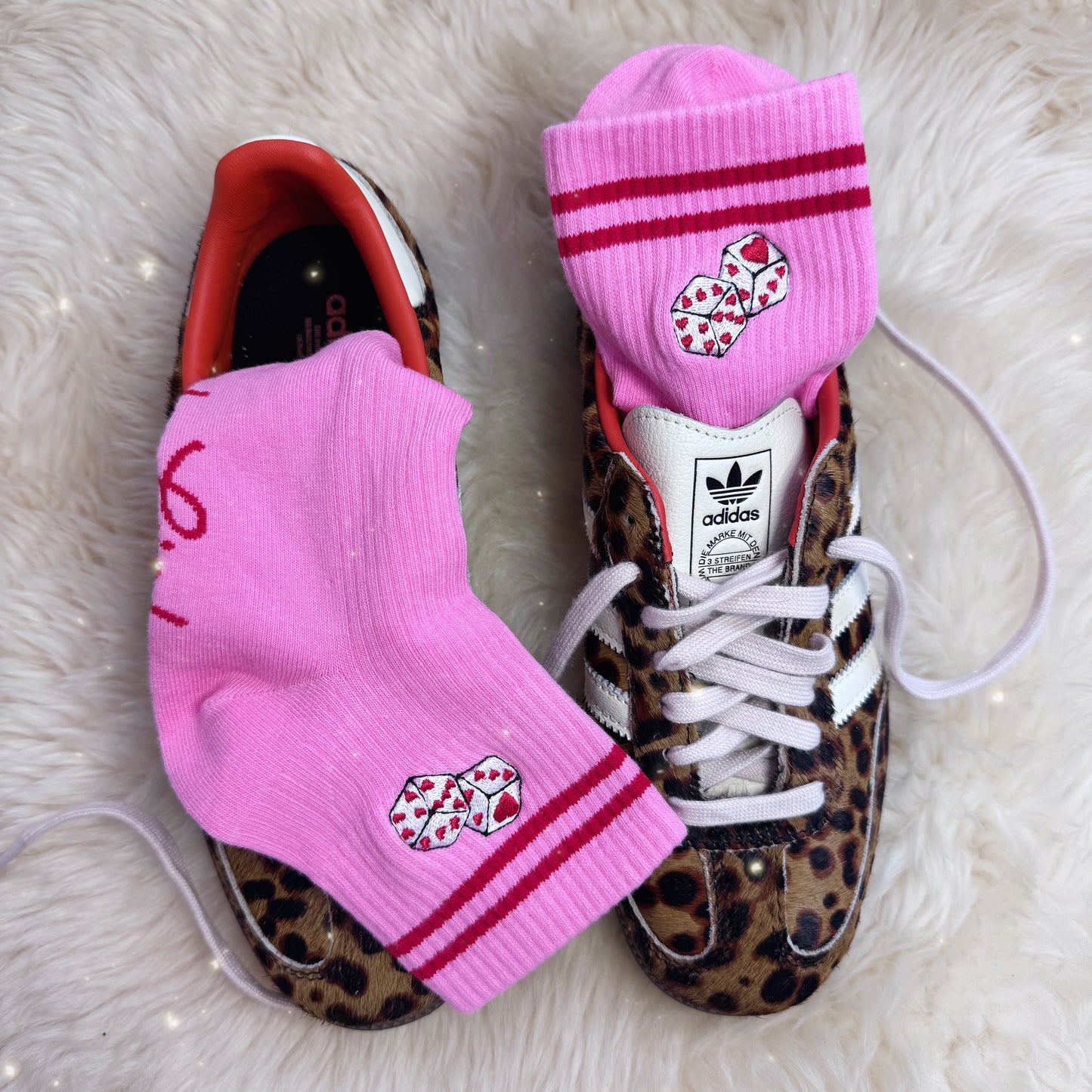Lucky Girl Dice Embroidered Socks