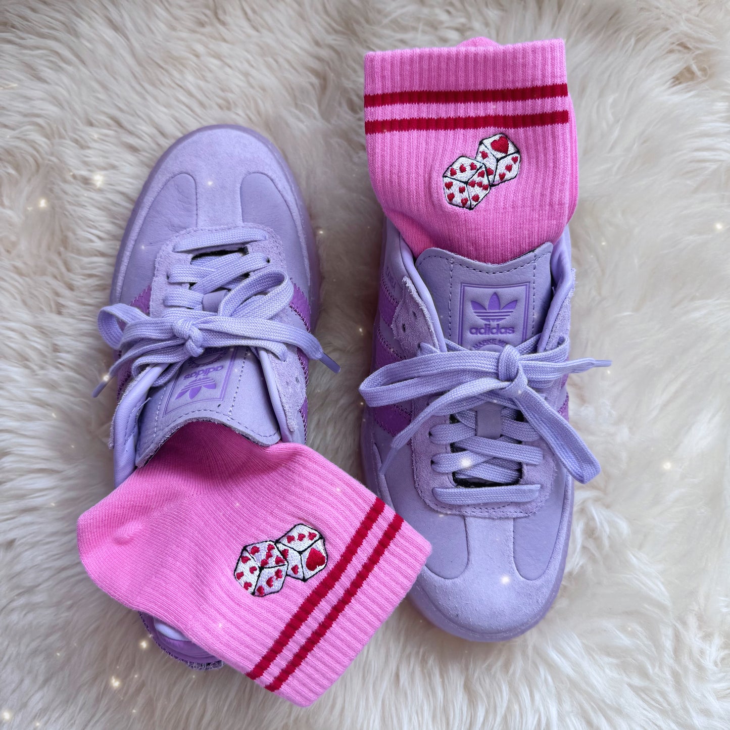 Lucky Girl Dice Embroidered Socks