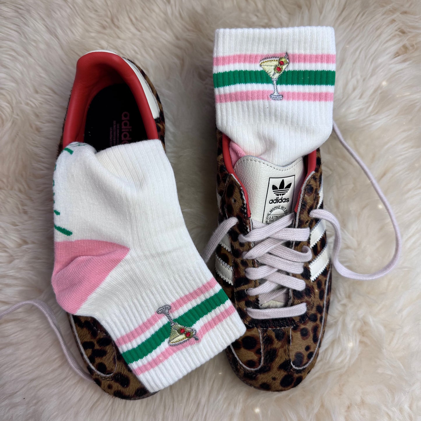 Martini Embroidered Socks