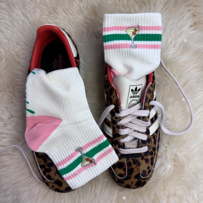 Martini Embroidered Socks