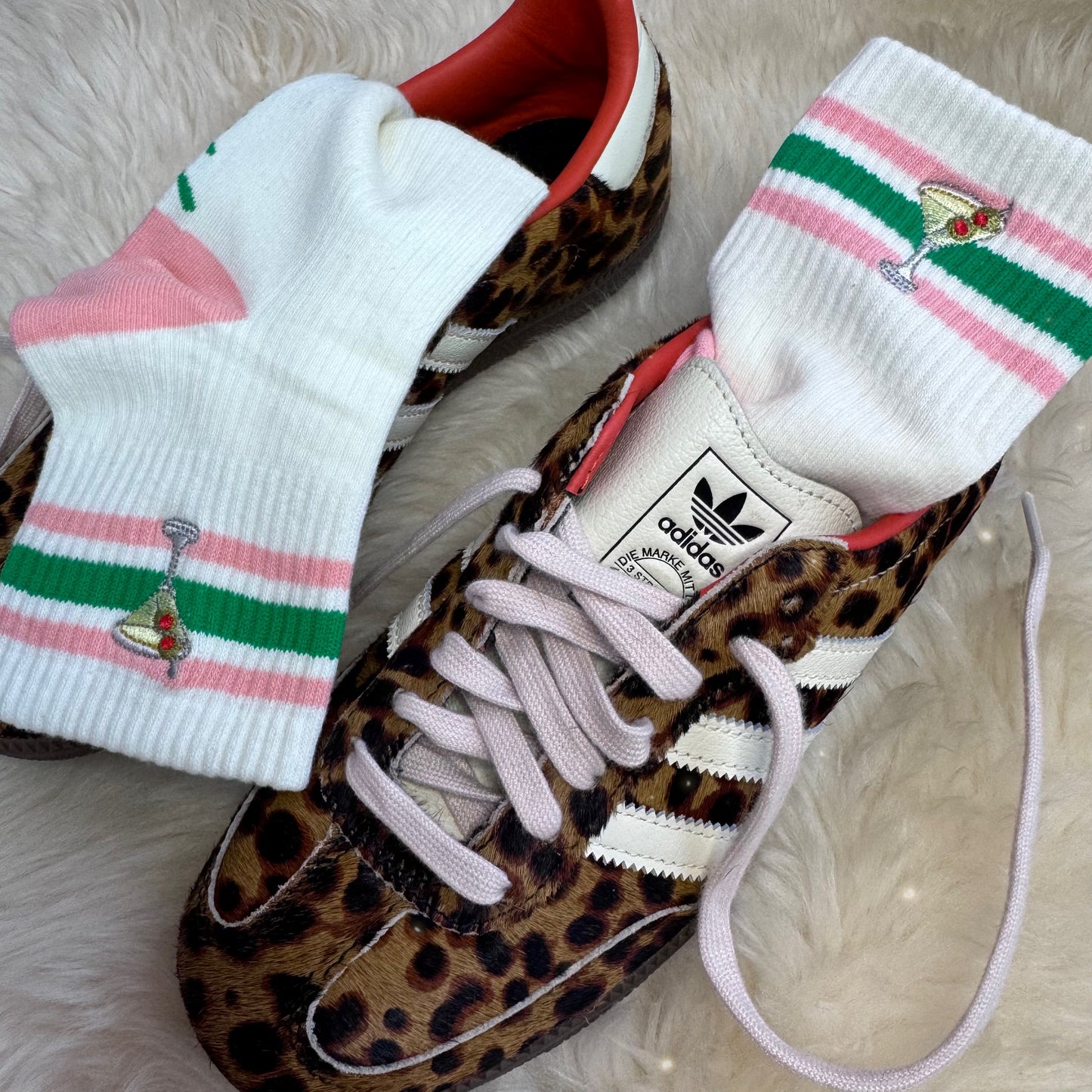 Martini Embroidered Socks