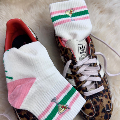 Martini Embroidered Socks