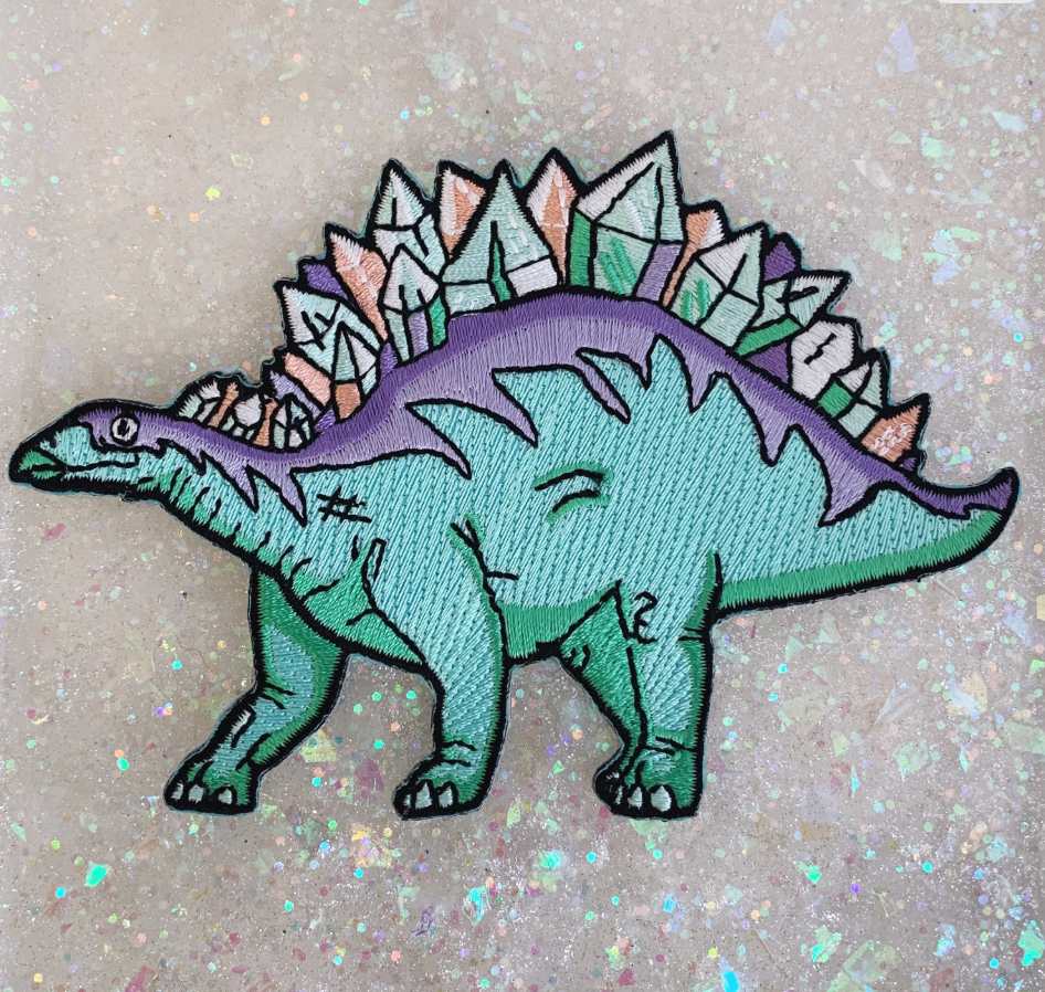 Crystal Stegosaurus Dinosaur Patch