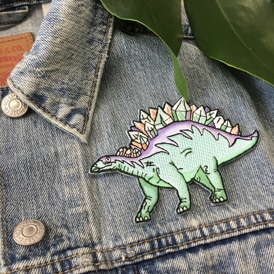 Crystal Stegosaurus Dinosaur Patch