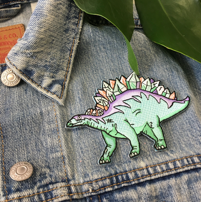 Crystal Stegosaurus Dinosaur Patch