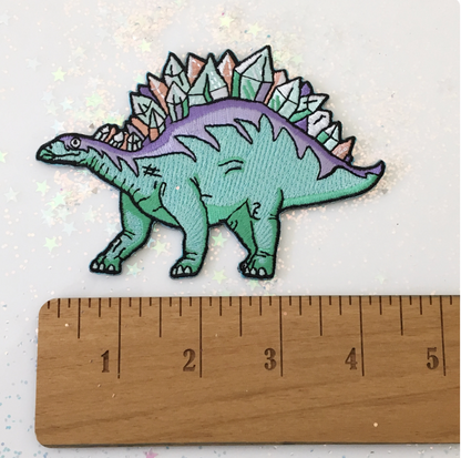 Crystal Stegosaurus Dinosaur Patch