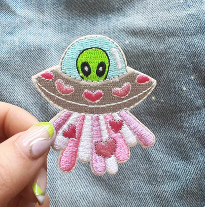 Love UFO Alien Patch