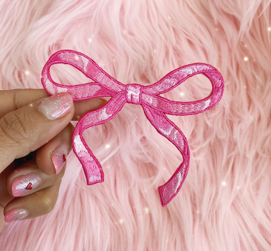 Pink Wispy Bow Patch