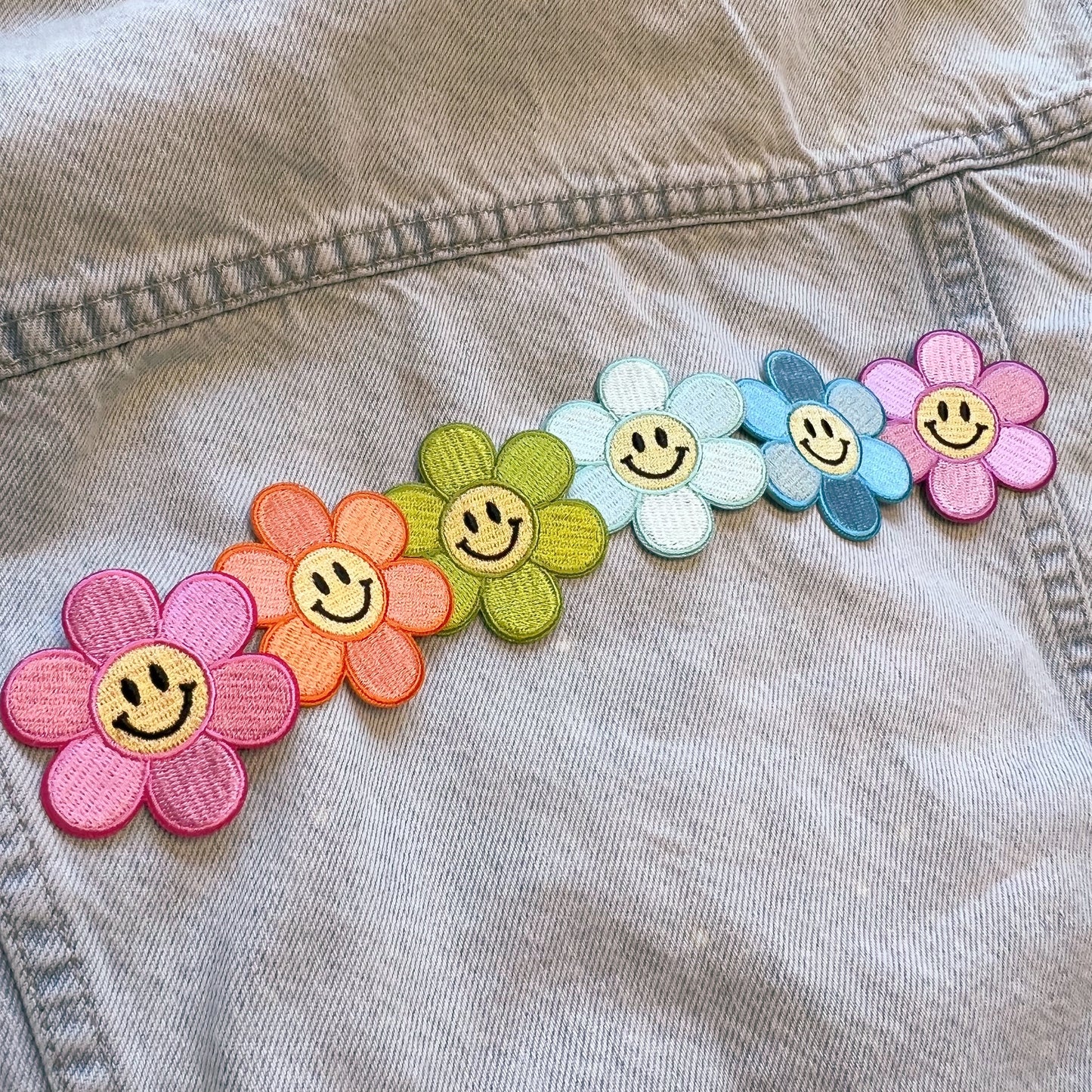 Smiley Face Daisy Patches - Wildflower + Co group pic