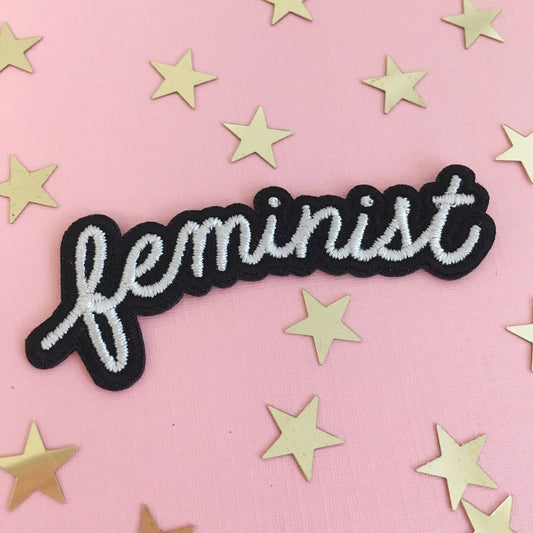 TR00213-BLK-OS-R_Feminist_Patch_-_Iron_On_Patches_Appliques