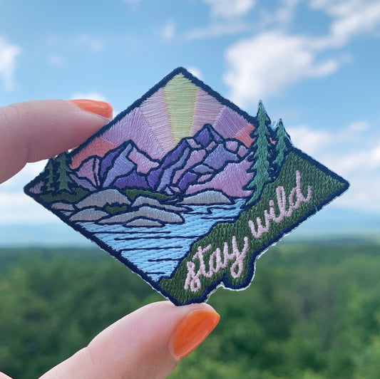 TR00233-MLT-OS-R - Stay Wild Quote Patch - Wildflower + Co