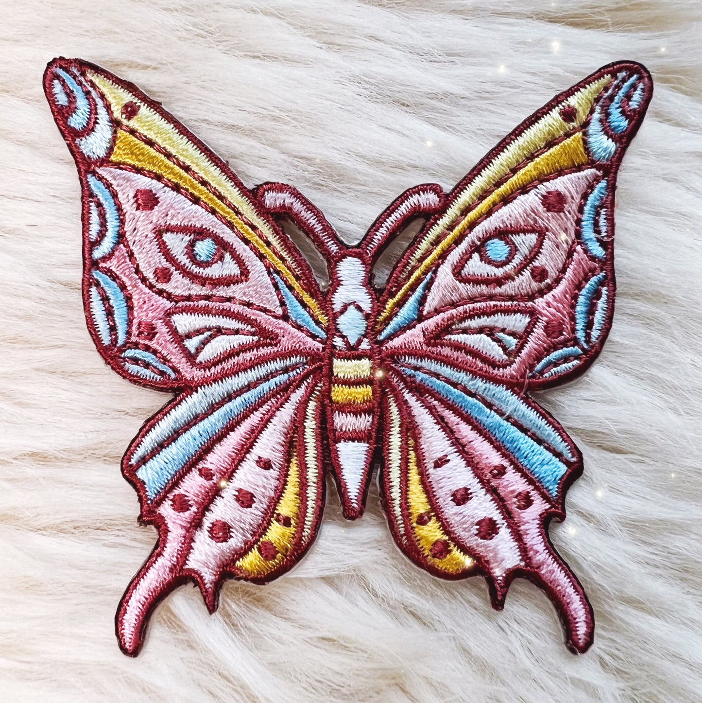 TR00496-MLT-OS Mystical Butterfly Patch - Embroidered Iron On Patches - Wildflower + Co fur