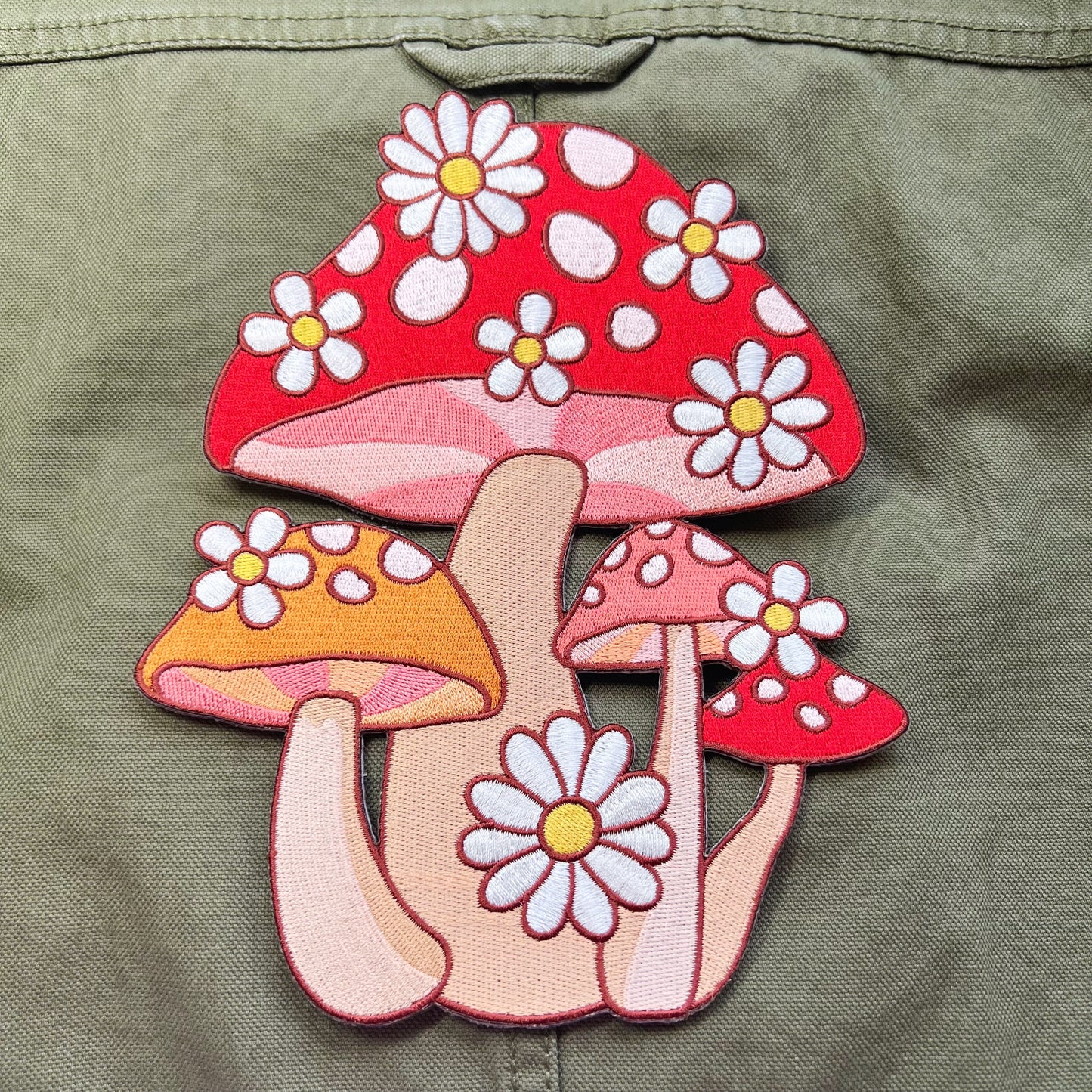 Mushroom & Daisy Cluster XL Back Patch
