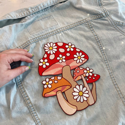 Mushroom & Daisy Cluster XL Back Patch