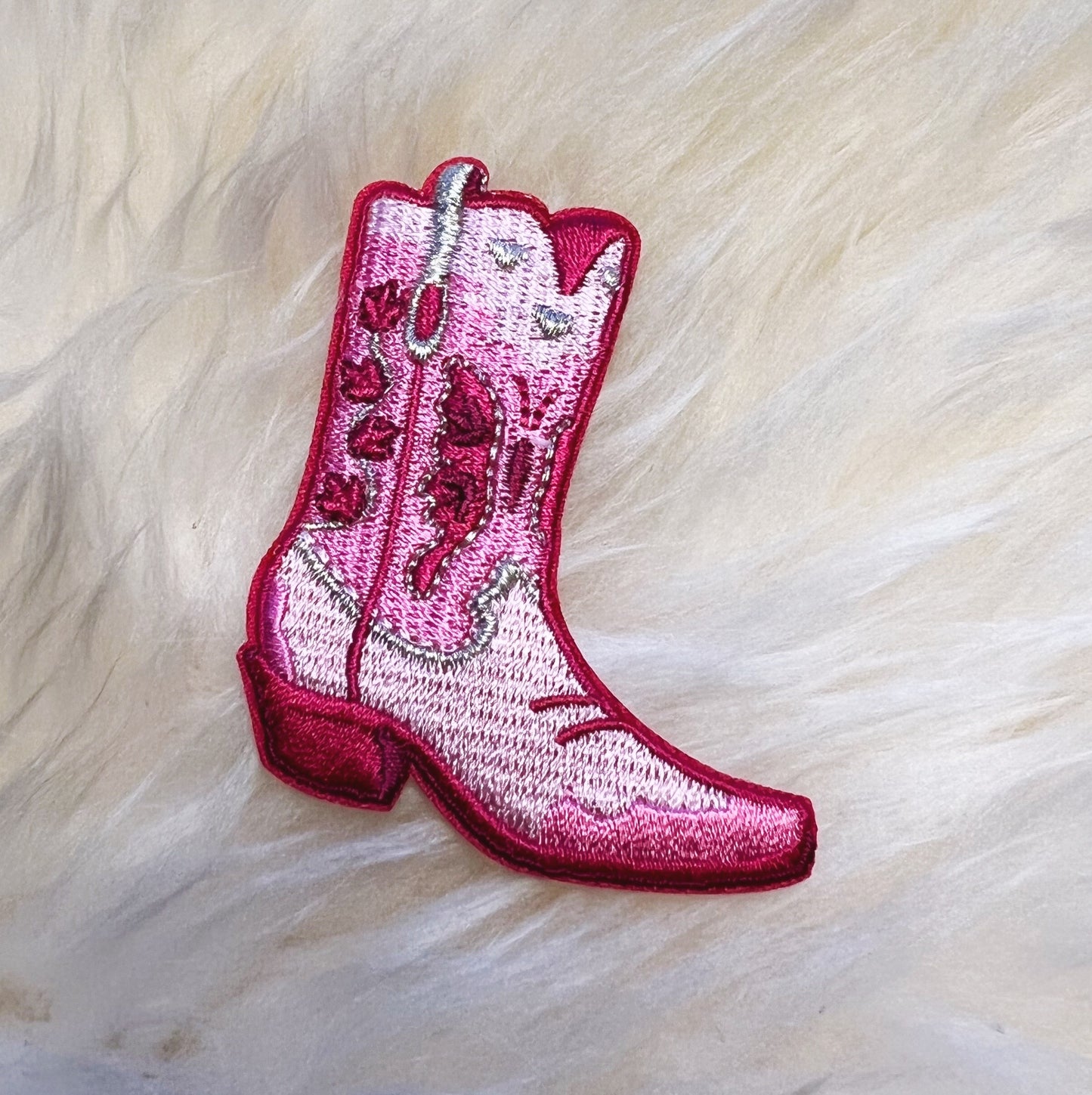 pink cowgirl patches - boot hat howdy - wildflower + co. - boot detail