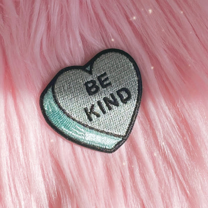 Conversational Heart Candy Patch Patches Bored Thank U Next Nah Bye Bad Bitch WTF Love As If - Wildflower + Co (1) be kind aqua