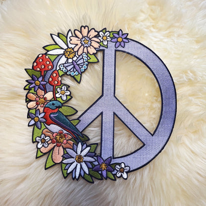 TR00558-MLT-OS - Peace Sign XL Back Patch - Wildflower + Co fur