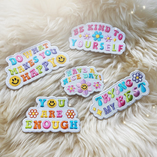 TR00573-ALL-OS Positivity Quote Patches - Wildflower + Co