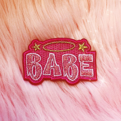 TR00580-PNK-OS - Y2K Bridesmaid Patch - Bachelorette - Bridal Parties - Wedding - Wildflower + Co babe fur