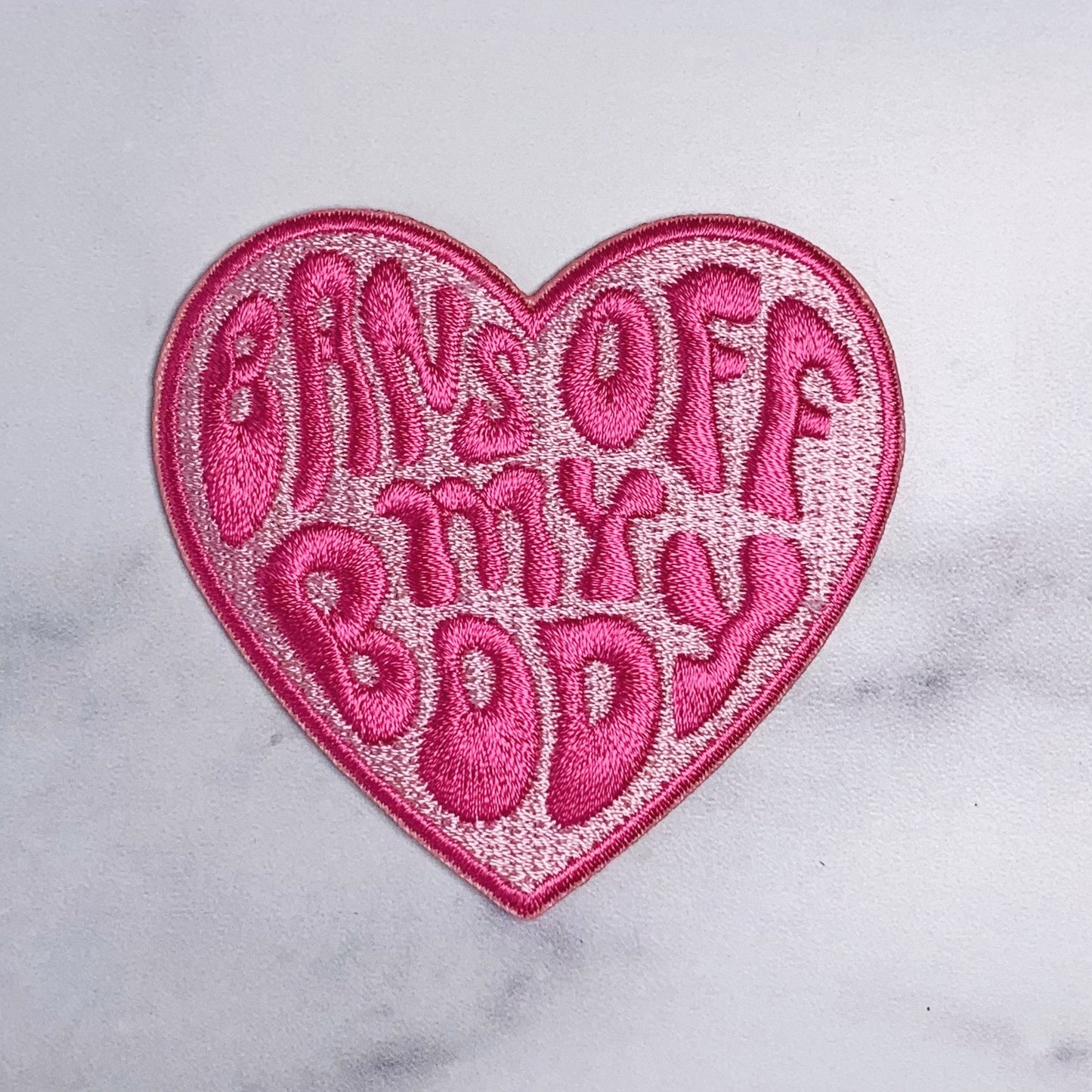 TR00584-PNK-OS - Bans Off My Body Heart Patch - Wildflower + Co