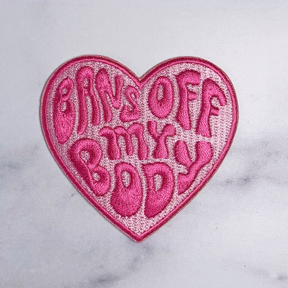 TR00584-PNK-OS - Bans Off My Body Heart Patch - Wildflower + Co