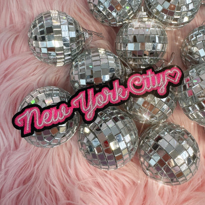 TR00646-BLK-OS - New York City Neon Sign Patch - Embroidered Iron on Patches for Jackets - NYC Souvenir Stocking Stuffer - Wildflower + Co (1)