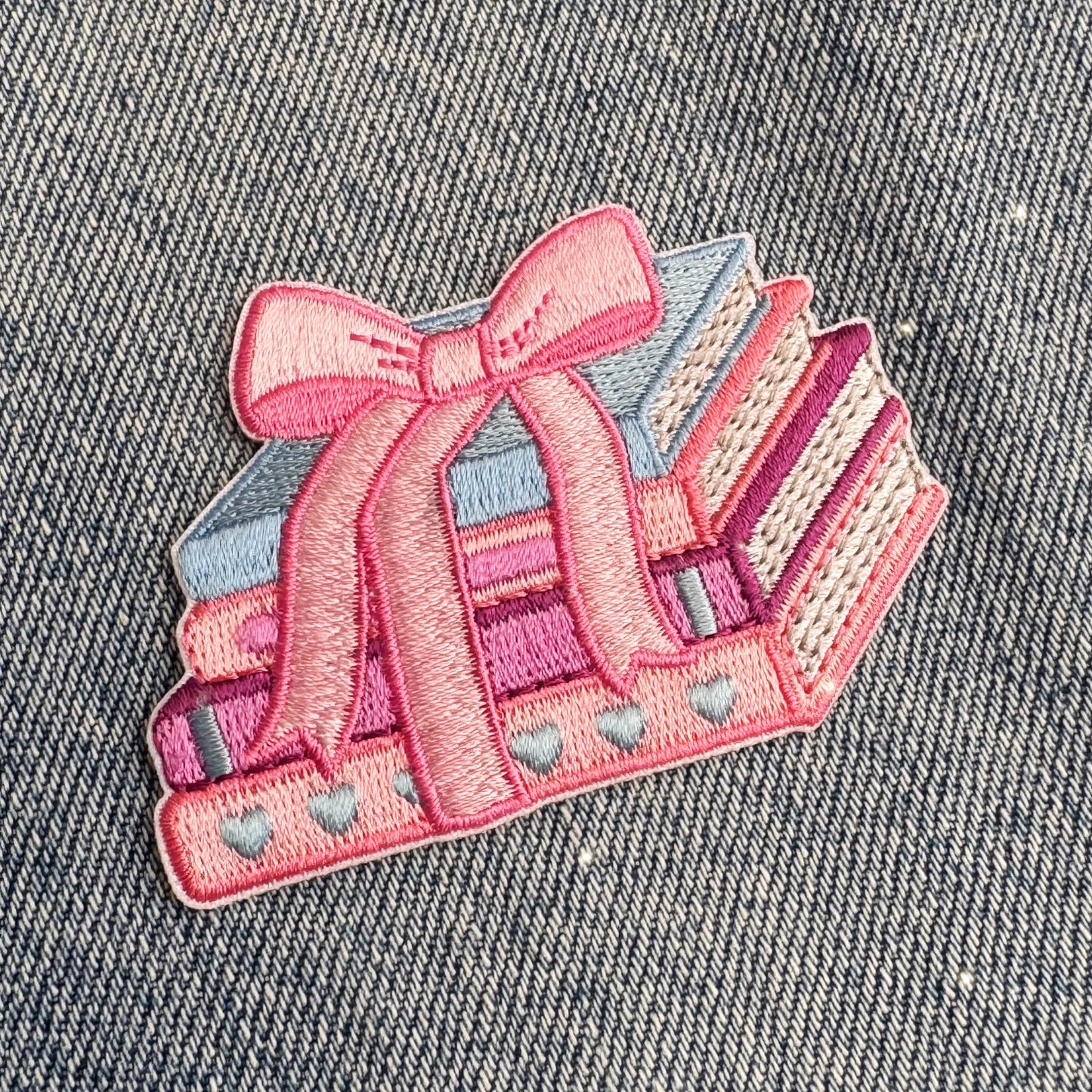 Tied with a Bow Book Stack Patch