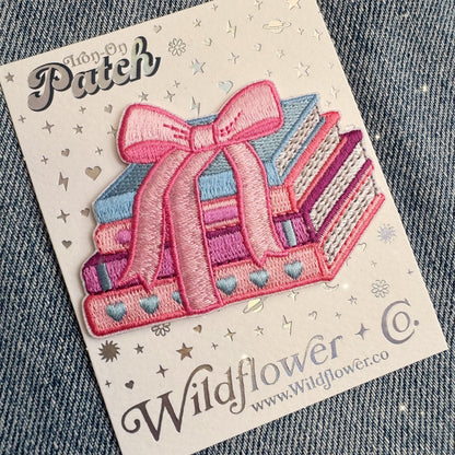Tied with a Bow Book Stack Patch